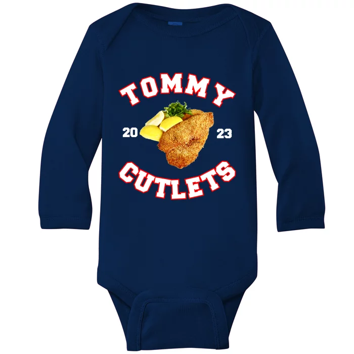 Tommy Cutlets Chicken Cutlets New York Fun Football Fan Baby Long Sleeve Bodysuit