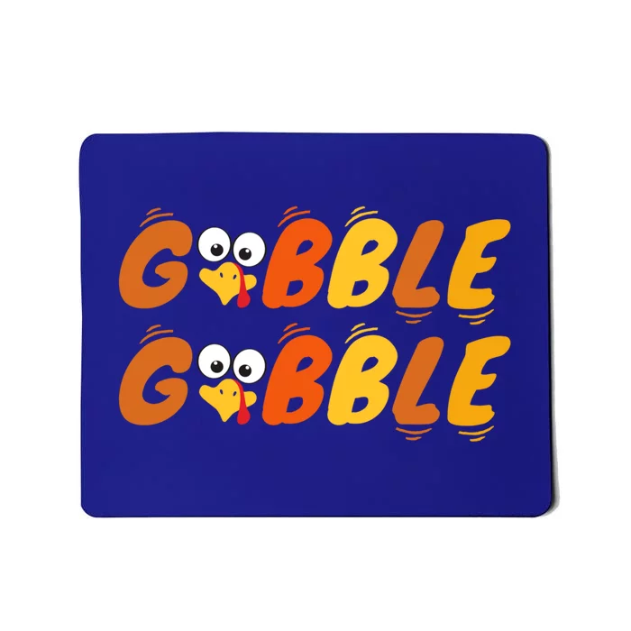 Thanksgiving Colors Cute Gobble Gobble Turkey Face Gift Mousepad