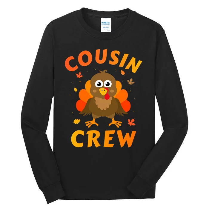 Thanksgiving Cousin Crew With Cute Turkey For Family Reunion Tall Long Sleeve T-Shirt