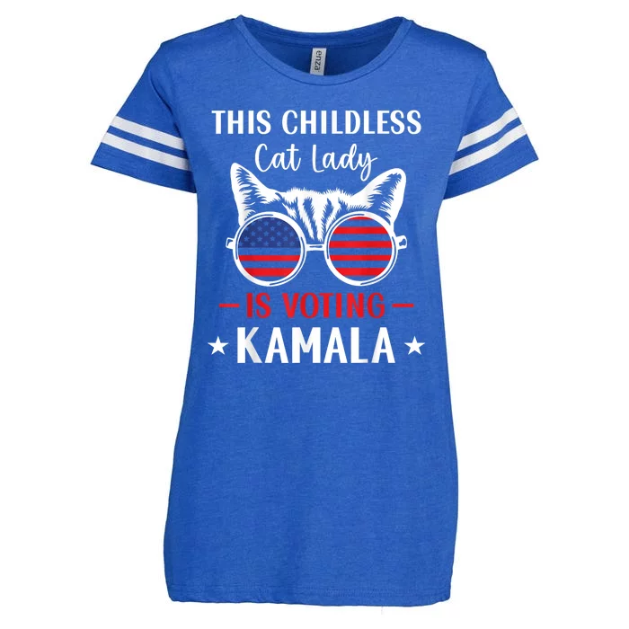 This Childless Cat Lady Is Voting Kamalaharris 2024 Enza Ladies Jersey Football T-Shirt