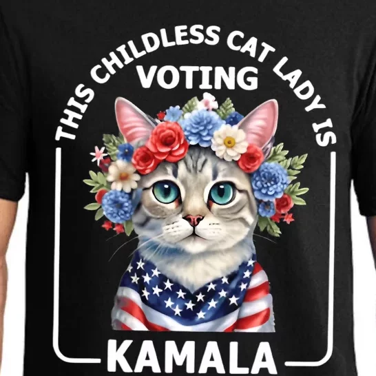 This Childless Cat Lady Ladies Is Voting Kamala Election 24 Pajama Set