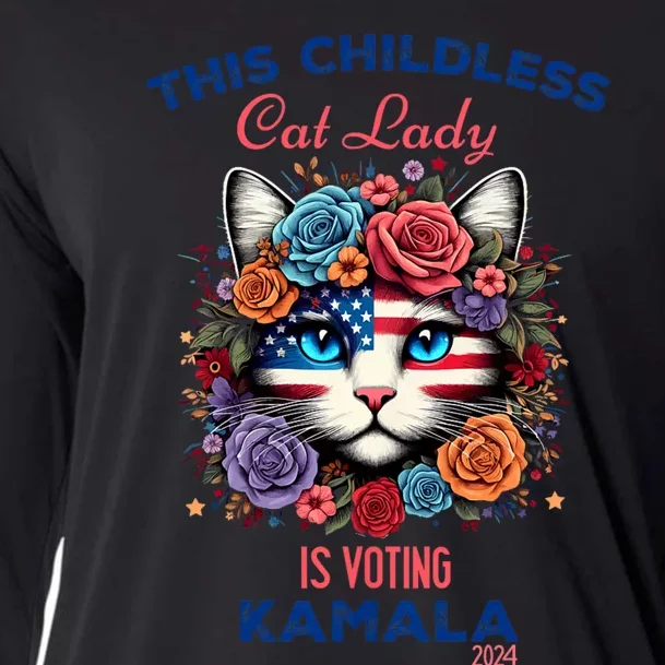 This Childless Cat Lady Ladies Is Voting For Kamala Harris Cooling Performance Long Sleeve Crew