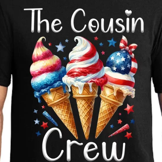 The Cousin Crew 4th Of July Ice Cream Us American Flag Gift Pajama Set