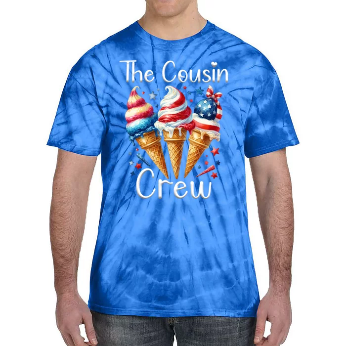 The Cousin Crew 4th Of July Ice Cream Us American Flag Gift Tie-Dye T-Shirt