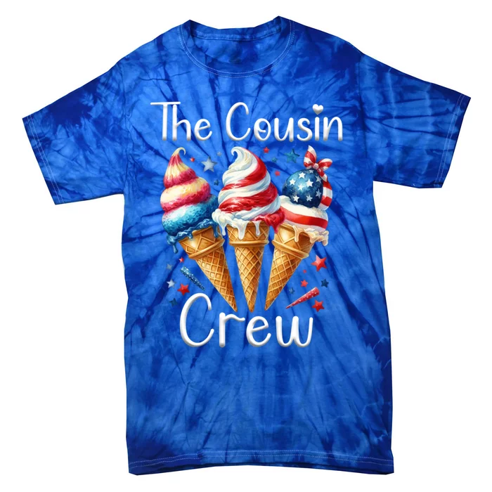 The Cousin Crew 4th Of July Ice Cream Us American Flag Gift Tie-Dye T-Shirt