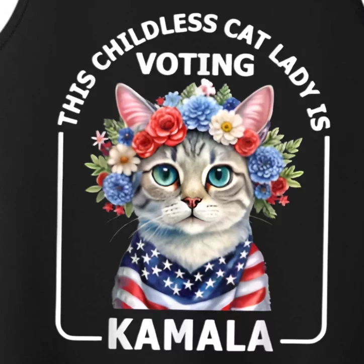 This Childless Cat Lady Ladies Is Voting Kamala Election 24 Performance Tank