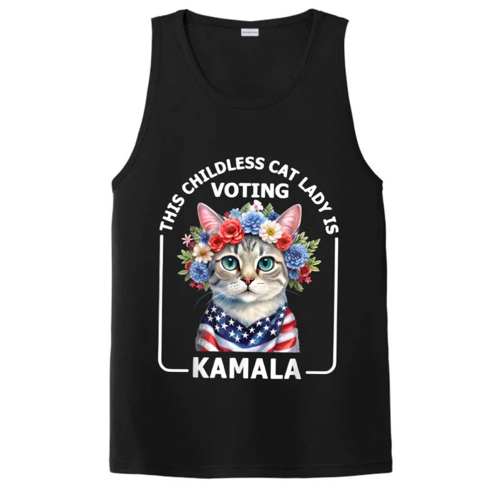 This Childless Cat Lady Ladies Is Voting Kamala Election 24 Performance Tank