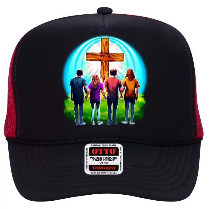 Teens Christian Catholic Retreat High Crown Mesh Trucker Hat