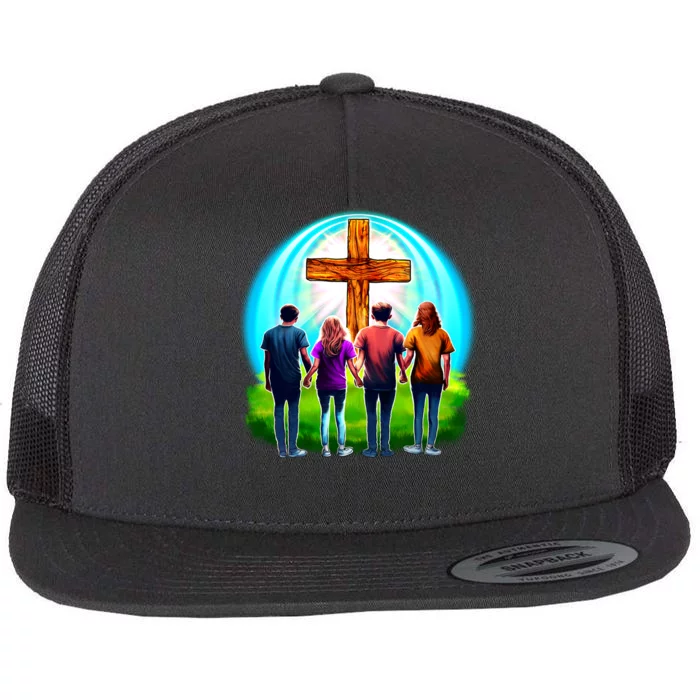 Teens Christian Catholic Retreat Flat Bill Trucker Hat