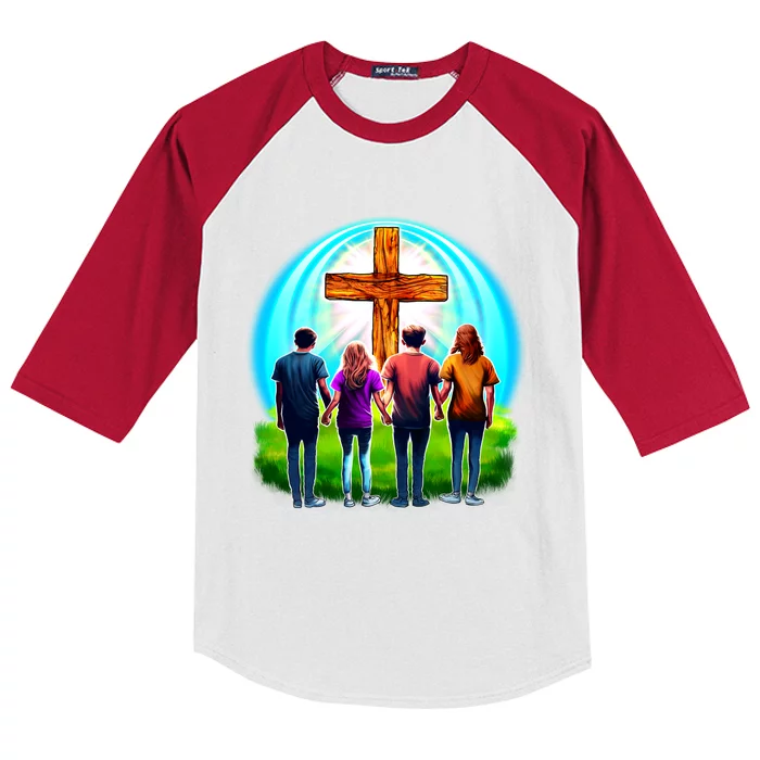 Teens Christian Catholic Retreat Kids Colorblock Raglan Jersey