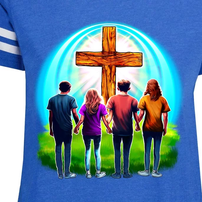 Teens Christian Catholic Retreat Enza Ladies Jersey Football T-Shirt