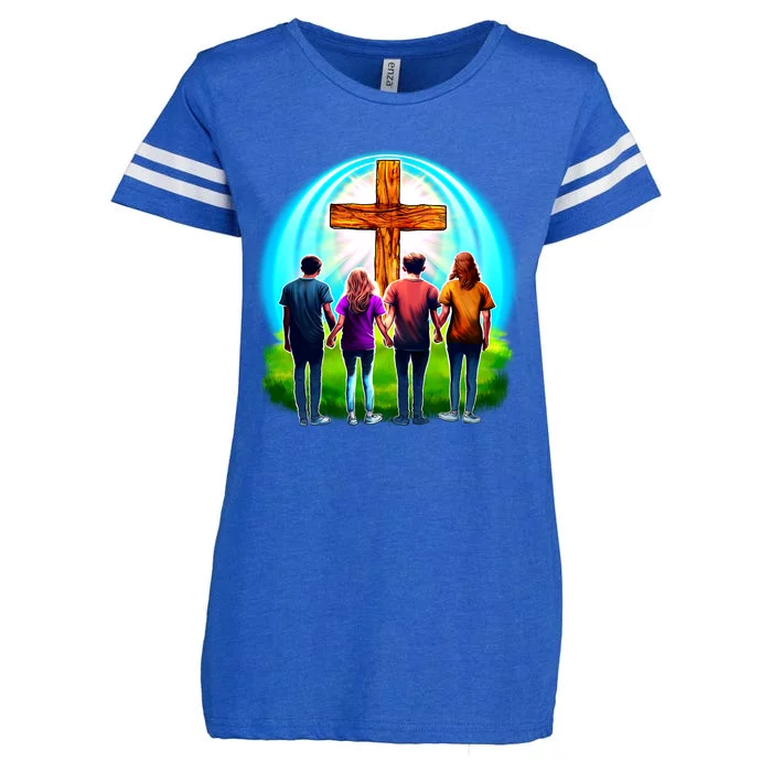 Teens Christian Catholic Retreat Enza Ladies Jersey Football T-Shirt