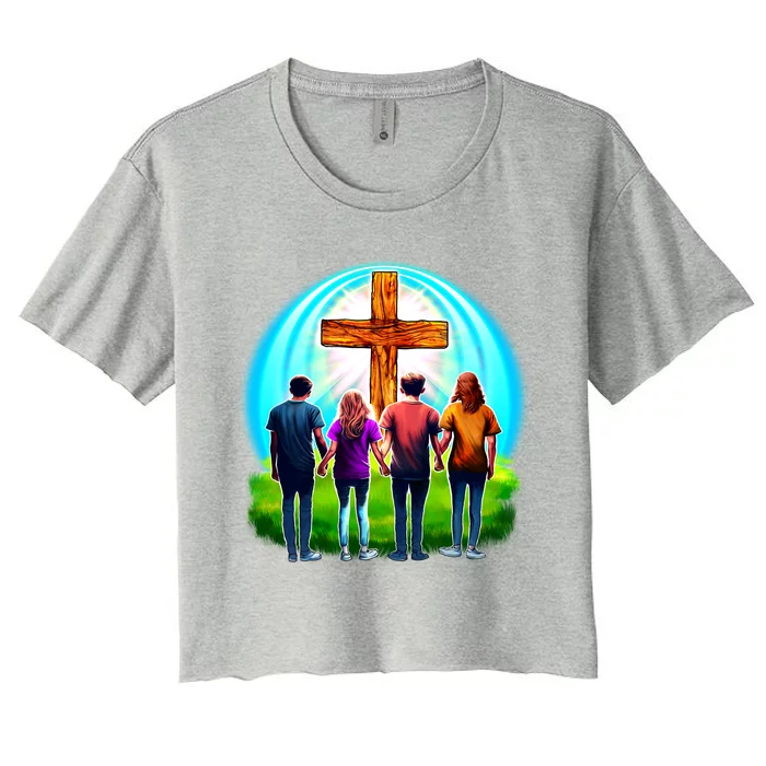 Teens Christian Catholic Retreat Women's Crop Top Tee