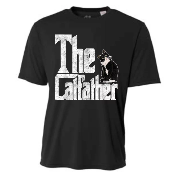 The Catfather Cat Father Mafia Whiskers Male Daddy Cooling Performance Crew T-Shirt