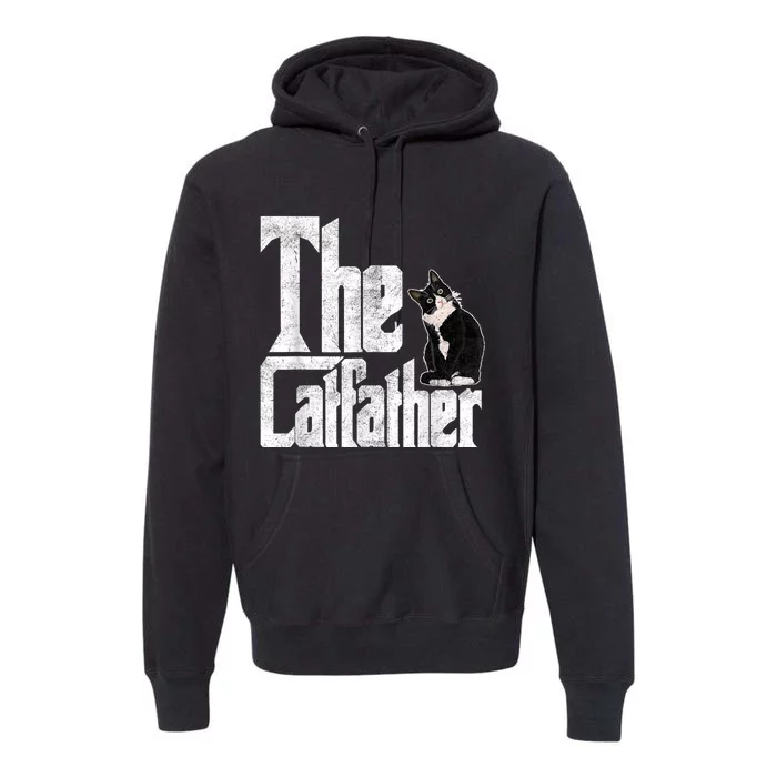 The Catfather Cat Father Mafia Whiskers Male Daddy Premium Hoodie