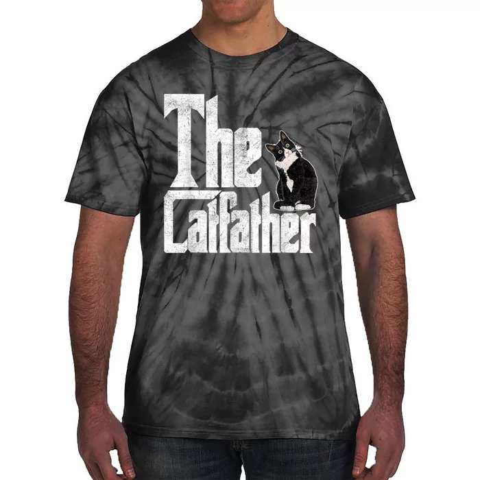 The Catfather Cat Father Mafia Whiskers Male Daddy Tie-Dye T-Shirt