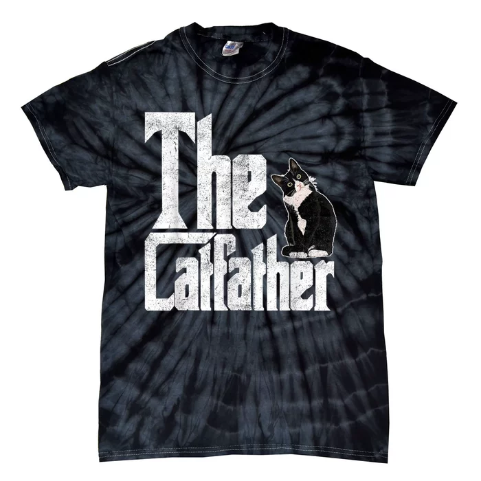 The Catfather Cat Father Mafia Whiskers Male Daddy Tie-Dye T-Shirt