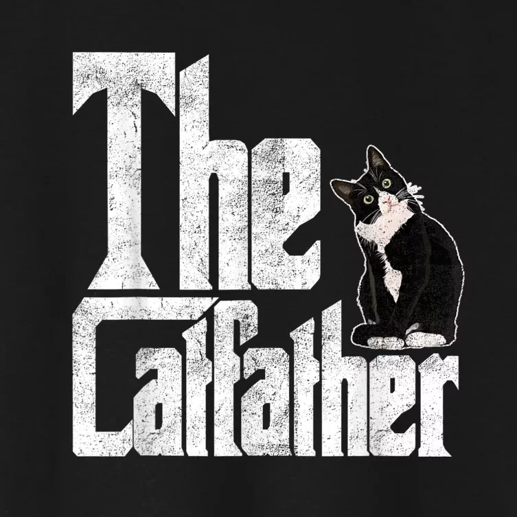 The Catfather Cat Father Mafia Whiskers Male Daddy Women's Crop Top Tee