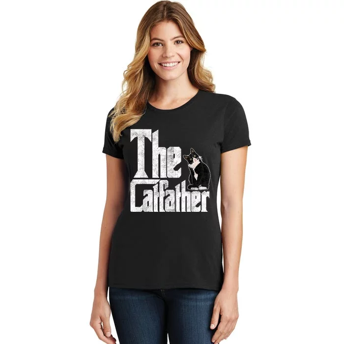 The Catfather Cat Father Mafia Whiskers Male Daddy Women's T-Shirt