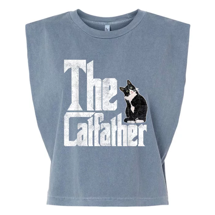 The Catfather Cat Father Mafia Whiskers Male Daddy Garment-Dyed Women's Muscle Tee