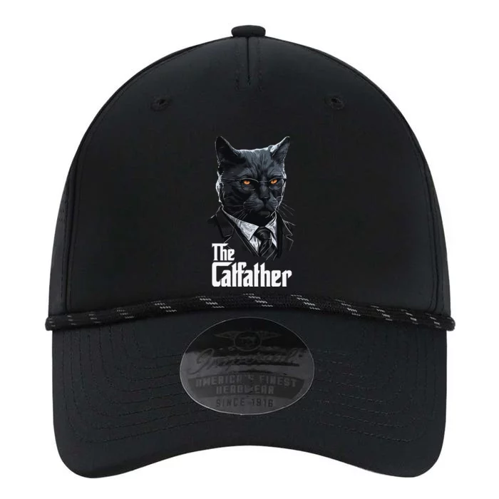 The Catfather Cat Dad Cat Lover Funny Black Cat Fathers Day Performance The Dyno Cap