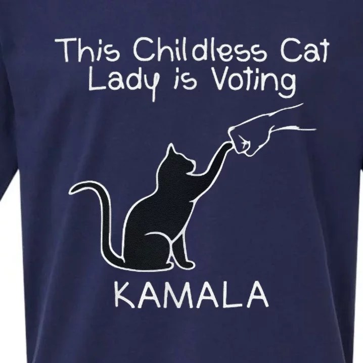 This Childless Cat Lady Is Voting Kamala Sueded Cloud Jersey T-Shirt