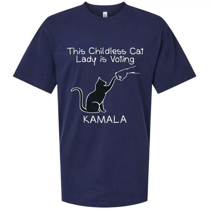 This Childless Cat Lady Is Voting Kamala Sueded Cloud Jersey T-Shirt