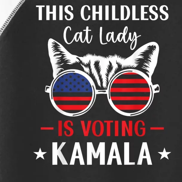 This Childless Cat Lady Is Voting Kamala Harris 2024 Toddler Fine Jersey T-Shirt