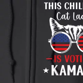 This Childless Cat Lady Is Voting Kamala Harris 2024 Full Zip Hoodie