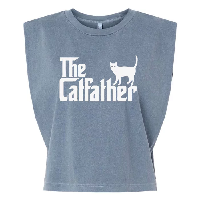 The Catfather Cat Lover Cat Dad Fathers Day Garment-Dyed Women's Muscle Tee