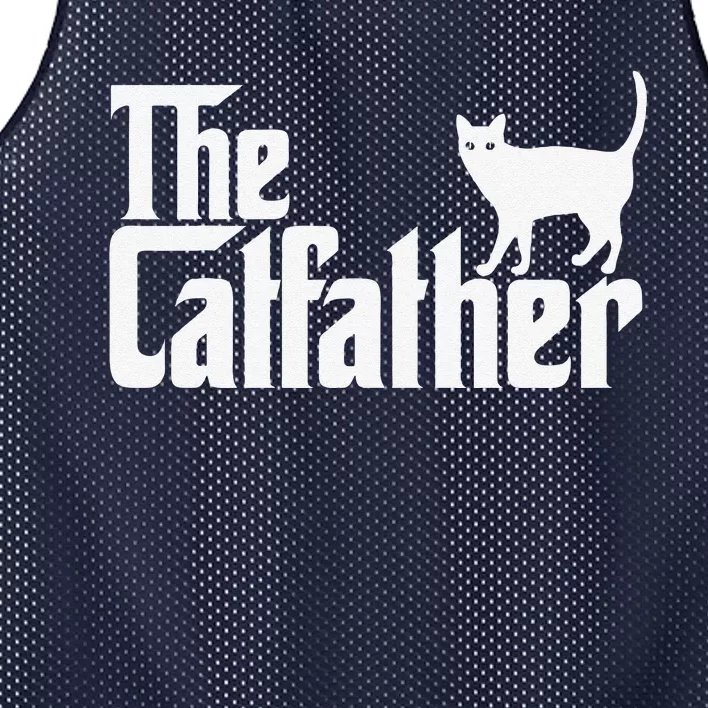 The Catfather Cat Lover Cat Dad Fathers Day Mesh Reversible Basketball Jersey Tank