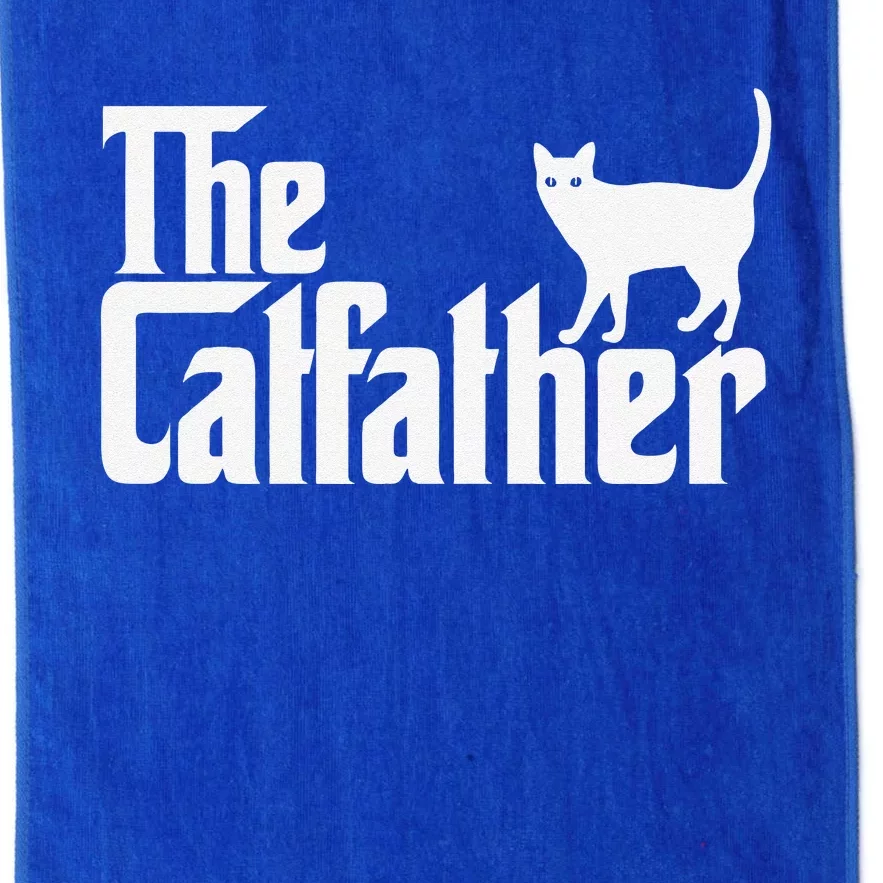 The Catfather Cat Lover Cat Dad Fathers Day Platinum Collection Golf Towel