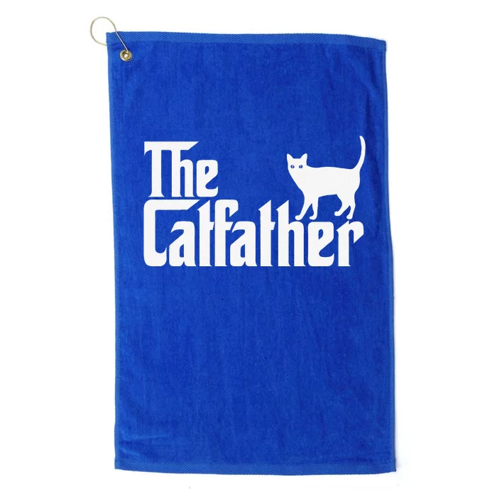 The Catfather Cat Lover Cat Dad Fathers Day Platinum Collection Golf Towel