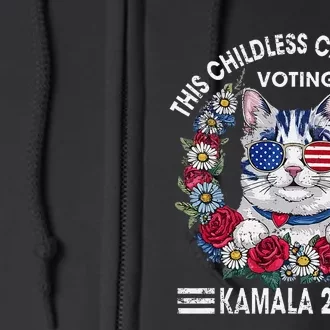 This Childless Cat Lady Is Voting Kamala Harris 2024 Full Zip Hoodie