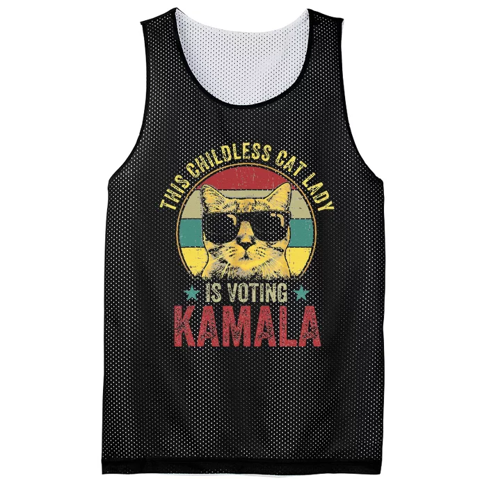 This Childless Cat Lady Kamala Harris Mesh Reversible Basketball Jersey Tank