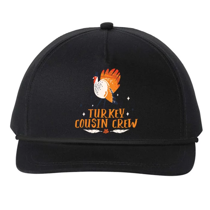 Turkey Cousin Crew Thanksgiving Family Member Cousins Funny Gift Snapback Five-Panel Rope Hat