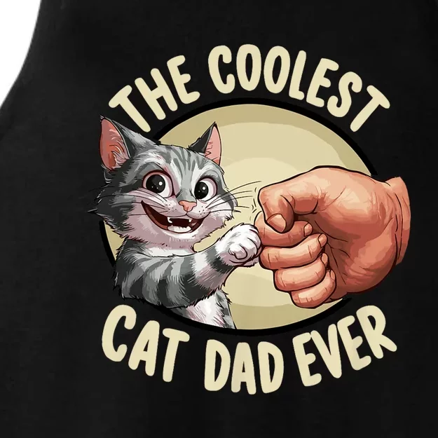 The Coolest Cat Dad Ever FatherS Day Ladies Tri-Blend Wicking Tank