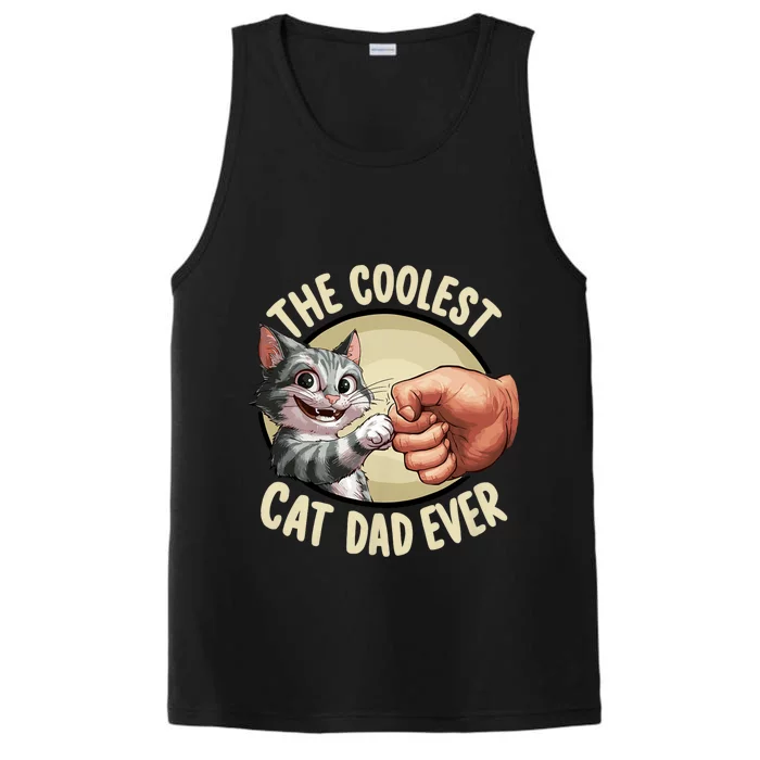 The Coolest Cat Dad Ever FatherS Day Performance Tank