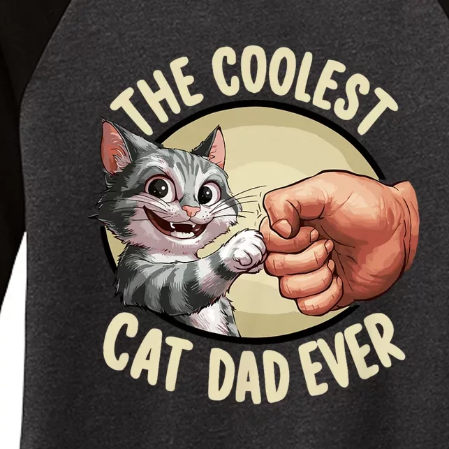 The Coolest Cat Dad Ever FatherS Day Women's Tri-Blend 3/4-Sleeve Raglan Shirt