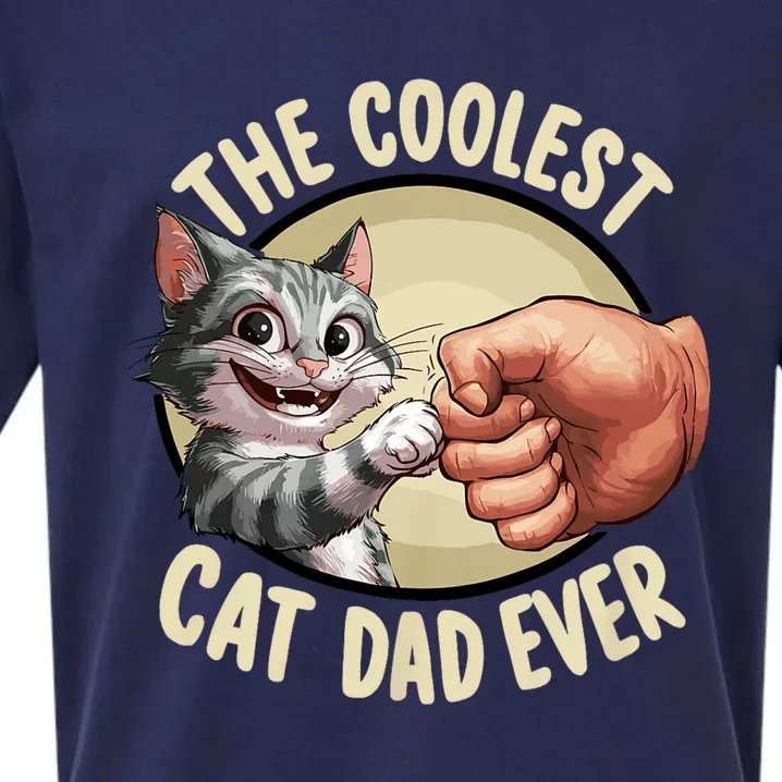 The Coolest Cat Dad Ever FatherS Day Sueded Cloud Jersey T-Shirt