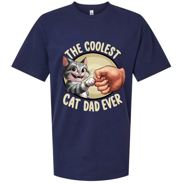 The Coolest Cat Dad Ever FatherS Day Sueded Cloud Jersey T-Shirt