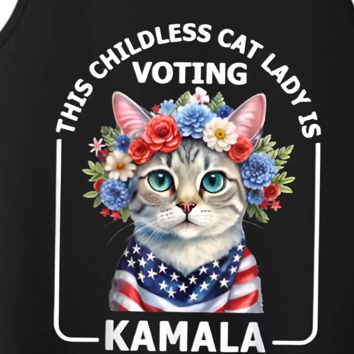 This Childless Cat Lady Ladies Is Voting Kamala Election 24 Performance Tank