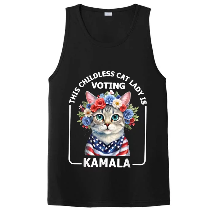 This Childless Cat Lady Ladies Is Voting Kamala Election 24 Performance Tank