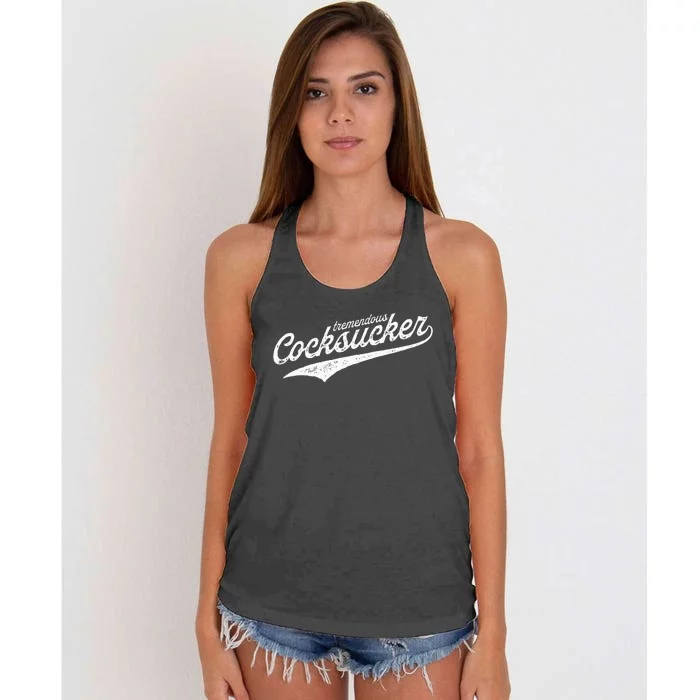 Tremendous Cocksucker Cock Sucker Proud Funny Lgbtq Women's Knotted Racerback Tank