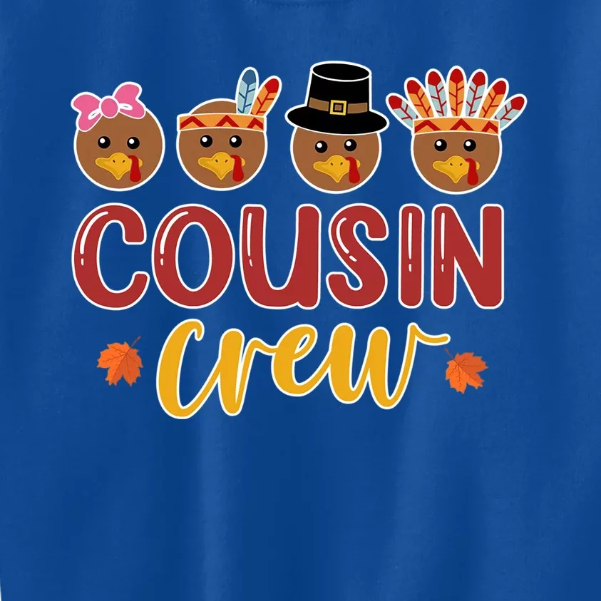 Thanksgiving Cousin Crew Cool Turkey Gift Holiday Great Gift Kids Sweatshirt