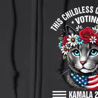 This Childless Cat Lady Is Voting Kamala Harris 2024 Full Zip Hoodie