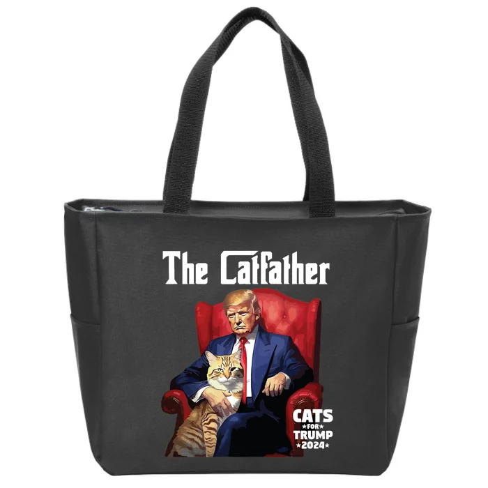 The Catfather Cat For Trump 2024 Zip Tote Bag