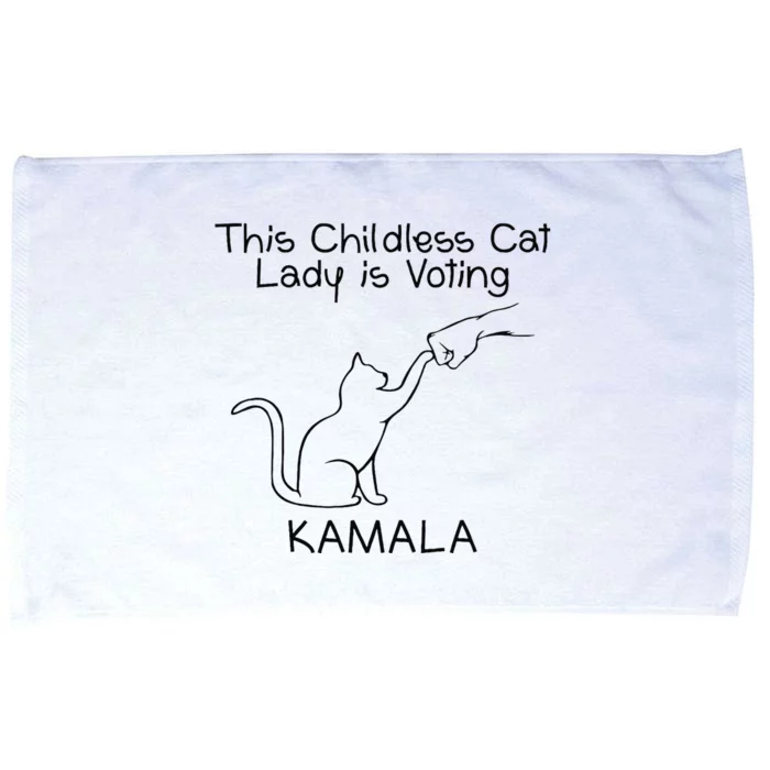 This Childless Cat Lady Is Voting Kamala Gift Microfiber Hand Towel