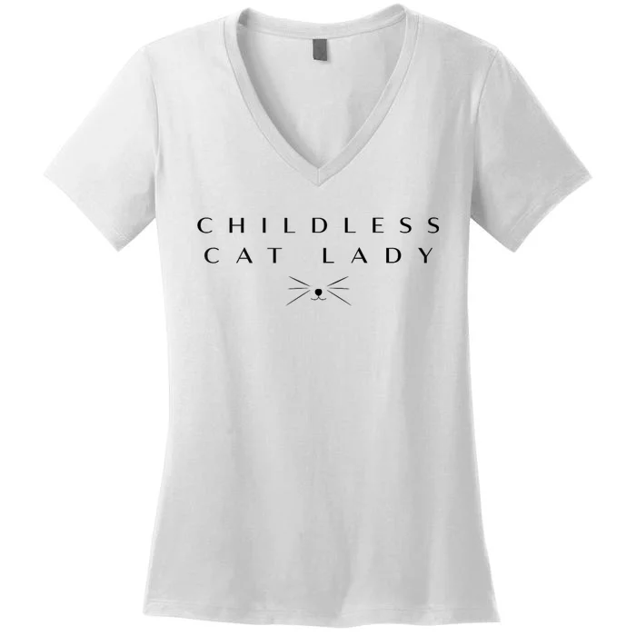 This Childless Cat Lady Ladies Is Voting Kamala Women's V-Neck T-Shirt