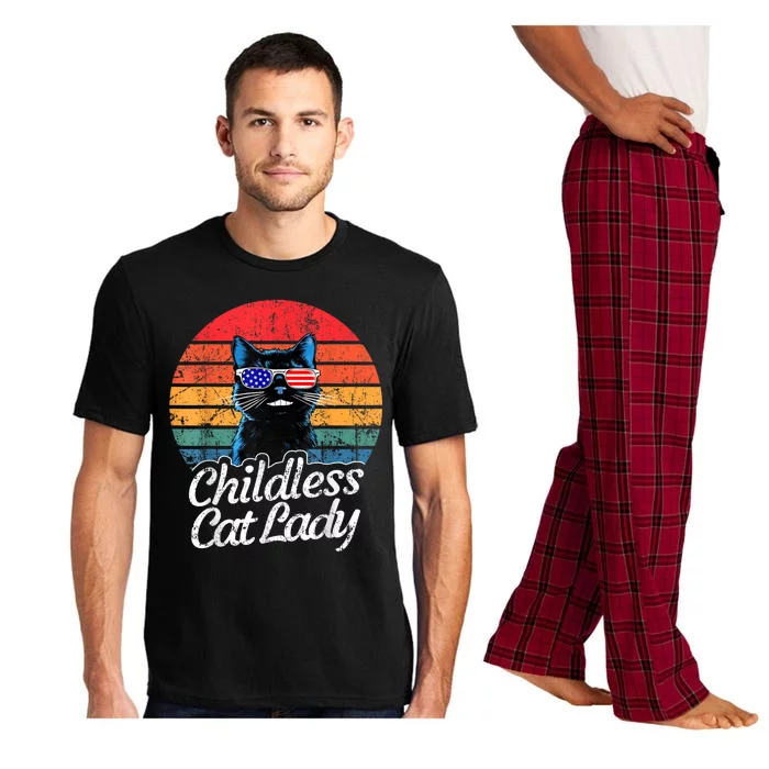 This Childless Cat Lady Is Voting Kamalaharris 2024 Retro Pajama Set